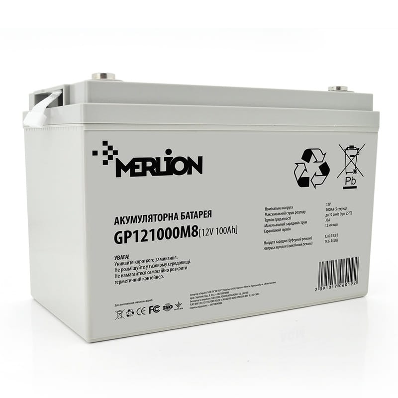 Аккумуляторная батарея Merlion 12V 100AH (GP121000M8/06019) AGM