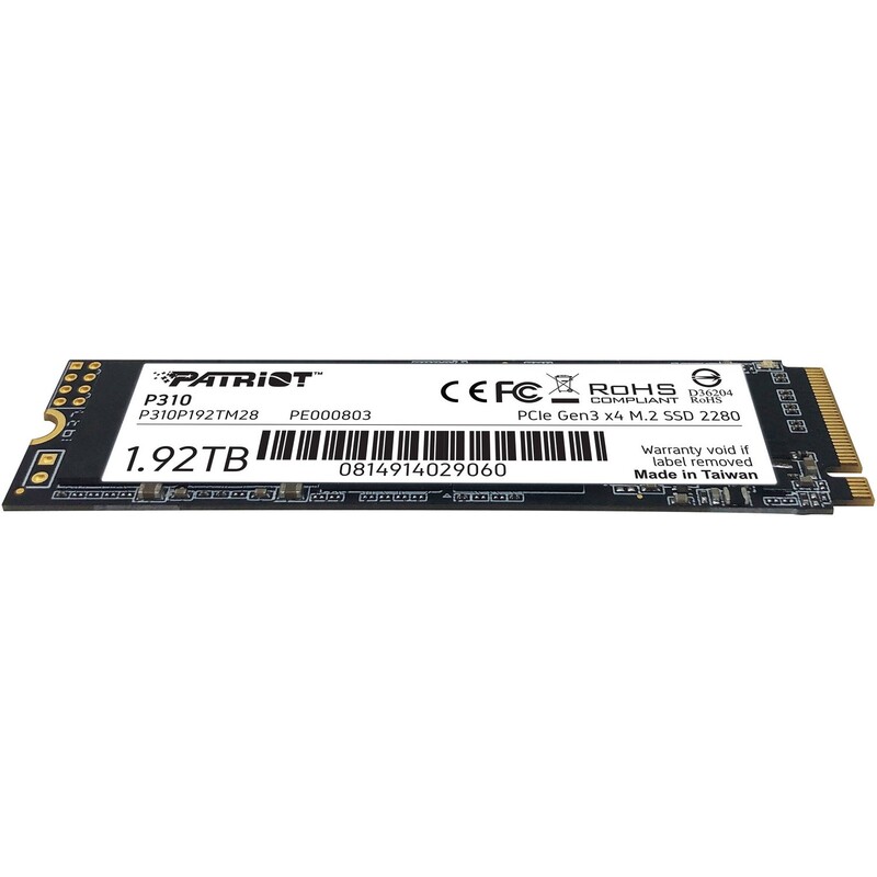 Накопичувач SSD 1.92TB Patriot P310 M.2 2280 PCIe NVMe 3.0 x4 TLC (P310P192TM28)