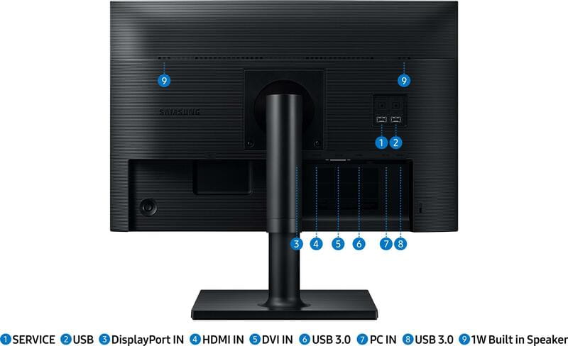 Монiтор Samsung 24" Professional F24T450GYI (LF24T450GYIXCI) IPS Black