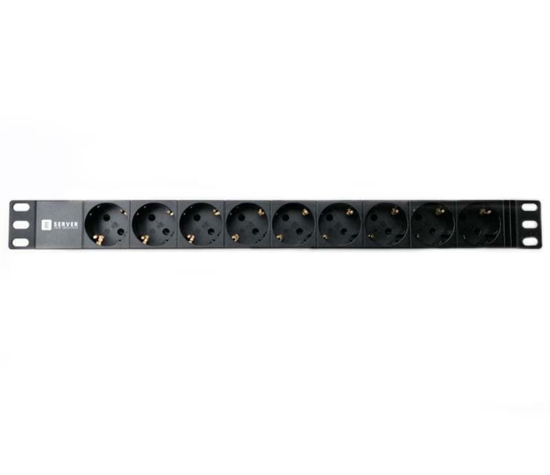 Блок розеток EServer 1U 19" (WT-2261A-GER-9WAY-WO ) алюм. корп., 9 розеток, без выключателя и кабеля питания