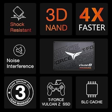 Накопитель SSD  512GB Team Vulcan Z 2.5" SATAIII 3D TLC (T253TZ512G0C101)