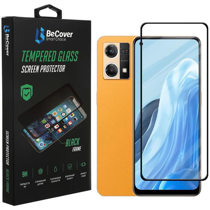 Защитное стекло BeCover для Oppo Reno7 Black (707605)
