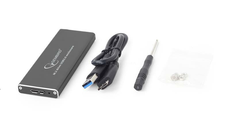 Зовнішня кишеня Gembird для підключення SSD M.2, USB 3.0, алюміній, Black (EE2280-U3C-01)