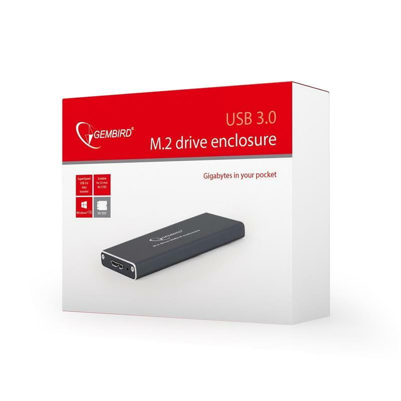 Внешний карман Gembird SSD M.2, USB 3.0, алюминий, Black (EE2280-U3C-01)