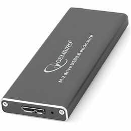 Зовнішня кишеня Gembird для підключення SSD M.2, USB 3.0, алюміній, Black (EE2280-U3C-01)