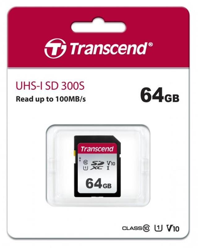 Карта памяти SDXC  64GB UHS-I/U3 Class 10 Transcend 300S (TS64GSDC300S)