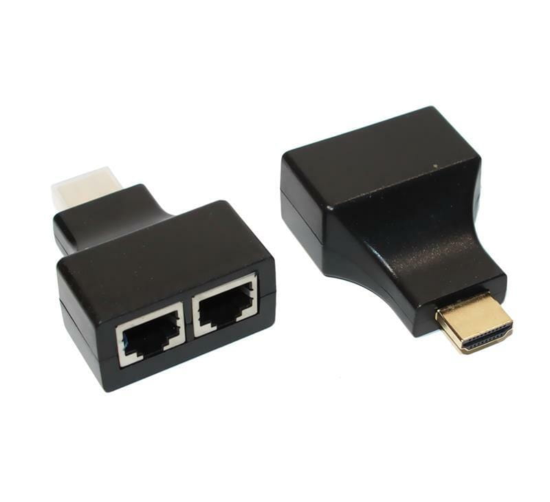 Адаптер Voltronic HDMI - 2хRJ-45 (M/F), Black (YT-SCPE HDMI/2P-30m720P/08516)