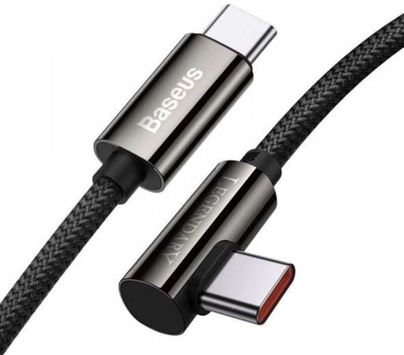 Кабель Baseus Legend Series Elbow USB-C-USB-C, 1м, Black (CATCS-01)