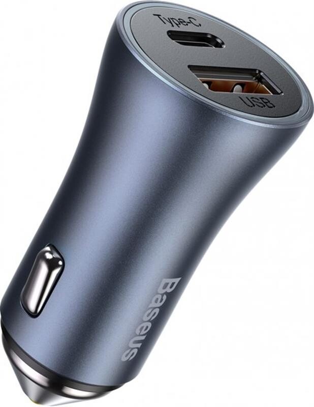 Автомобильное зарядное устройство Baseus Golden Contactor Pro (1USB, 1USB-C) 40W Dark Gray (CCJD-0G)