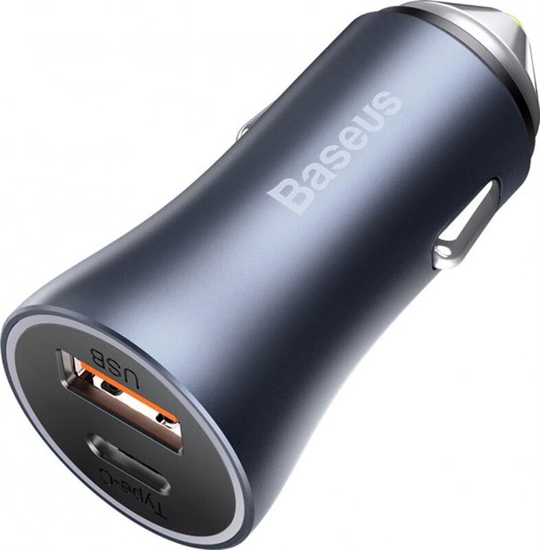 Автомобильное зарядное устройство Baseus Golden Contactor Pro (1USB, 1USB-C) 40W Dark Gray (CCJD-0G)