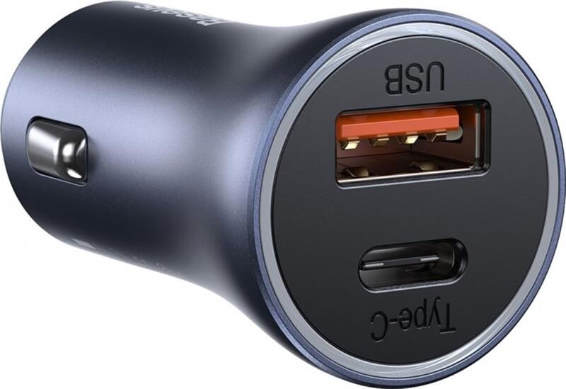 Автомобильное зарядное устройство Baseus Golden Contactor Pro (1USB, 1USB-C) 40W Dark Gray (CCJD-0G)