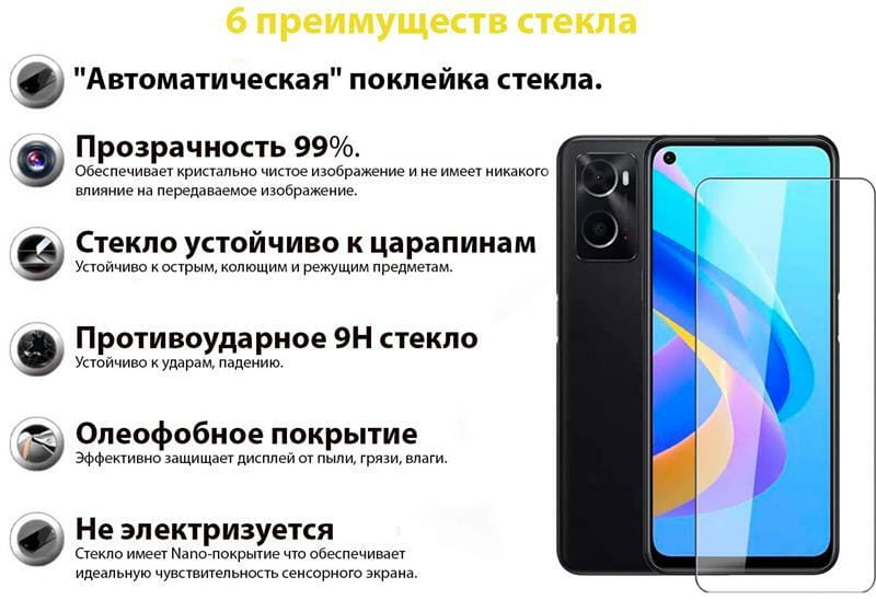 Защитное стекло BeCover для Oppo A76 Crystal Clear (707849)