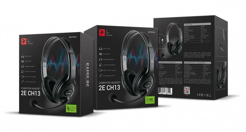 Гарнитура 2E CH13 USB Black (2E-CH13SU)