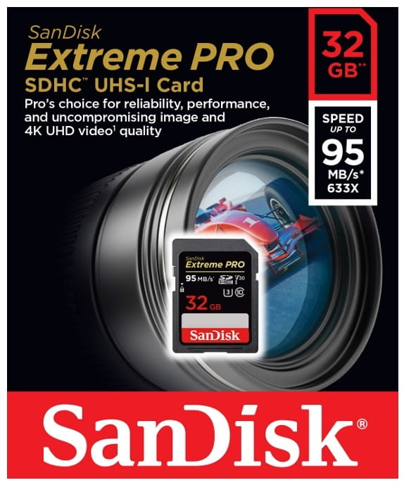 Карта пам'яті SDHC  32GB UHS-I/U3 Class 10 SanDisk Extreme Pro R170/W95MB/s (SDSDXXG-032G-GN4IN)