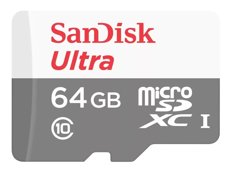 Карта памяти MicroSDXC 64GB UHS-I Class 10 SanDisk Ultra R100/W10MB/s + SD-адаптер (SDSQUNR-064G-GN3MA)