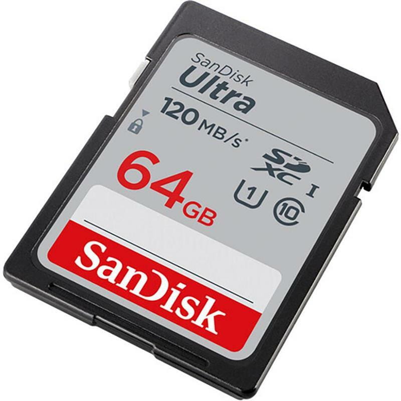 Карта памяти SDHC  64GB UHS-I Class 10 SanDisk Ultra R120MB/s (SDSDUN4-064G-GN6IN)