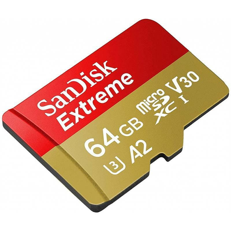 Карта пам'ятi MicroSDXC 64GB UHS-I/U3 Class 10 SanDisk Extreme R160/W60MB/s (SDSQXA2-064G-GN6GN)