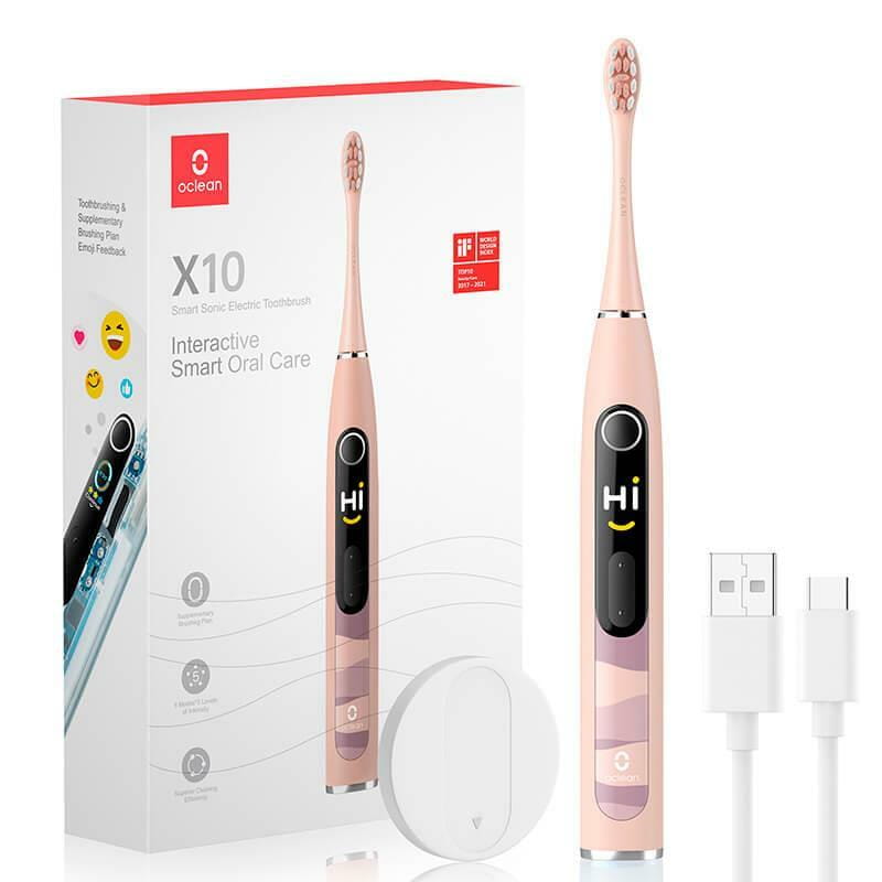 Розумна зубна електрощітка Oclean X10 Electric Toothbrush Pink (6970810551921)