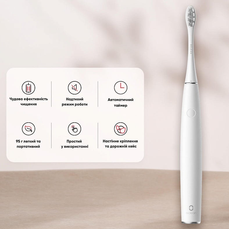 Умная зубная электрощетка Oclean Air 2T Electric Toothbrush White (6970810552324)