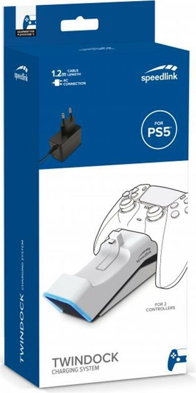 Зарядний пристрій SpeedLink TwinDock Charging System with A/C Adapter для Sony PS5 White (SL-460000-WE)