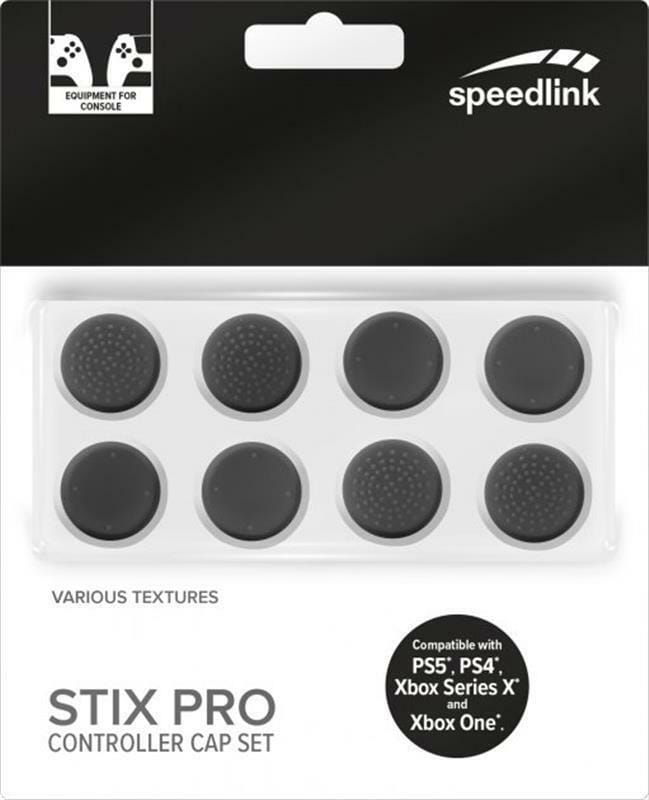 Набор накладок для кнопок SpeedLink Stix Pro Controller Cap Set для Sony PS5/PS4/Xbox Series X/S Black (SL-460800-BK)