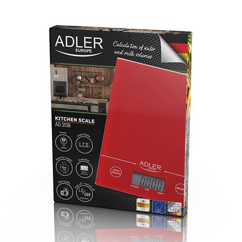 Весы кухонные Adler AD 3138 red