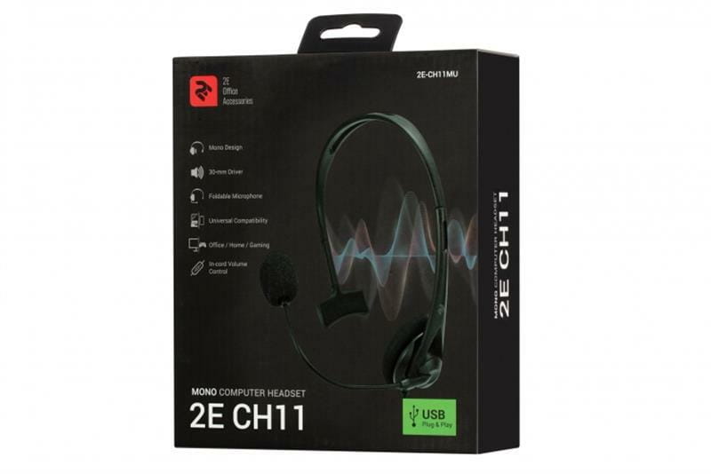 Гарнитура 2E CH11 Mono Black (2E-CH11MU)