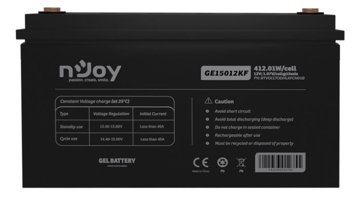 Аккумуляторная батарея Njoy GE15012KF 12V 150AH (BTVGCLTODHLKFCN01B) GEL