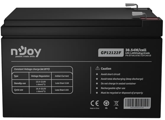 Аккумуляторная батарея Njoy GP12122F 12V 12AH (BTVACATBCTI2FCN01B) AGM