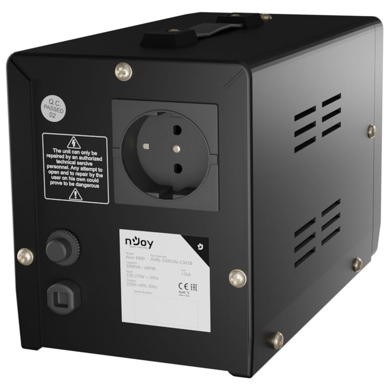Стабилизатор NJOY Alvis 1000 (AVRL-10001AL-CS01B) AVR, 1 розетка
