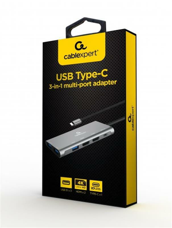 Док-станция Cablexpert USB-C 3-в-1 (A-CM-COMBO3-01)