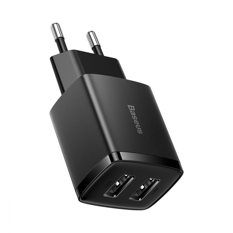 Мережевий зарядний пристрій Baseus Compact 10,5W (2 USB) Black (CCXJ010201)