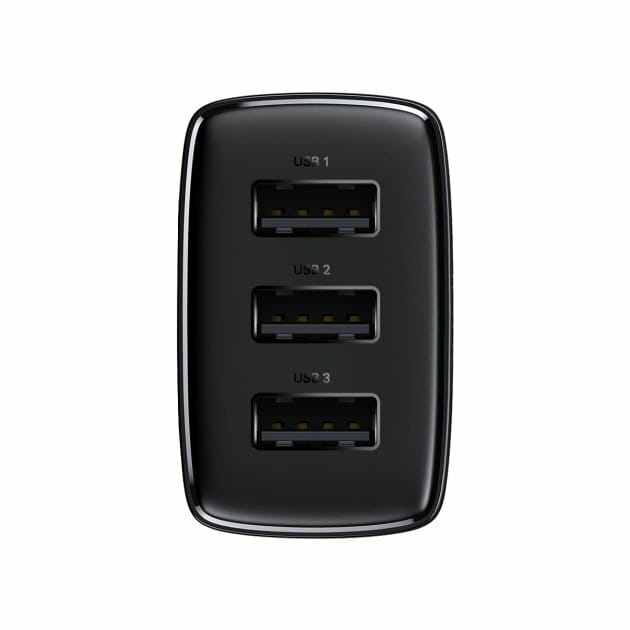 Мережевий зарядний пристрій Baseus Compact 17W (3 USB) Black (CCXJ020101)