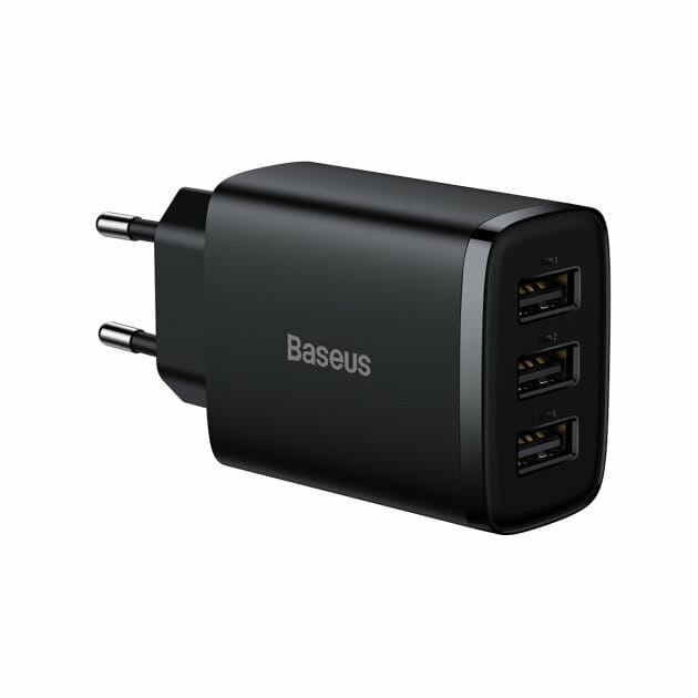 Сетевое зарядное устройство Baseus Compact 17W (3 USB) Black (CCXJ020101)