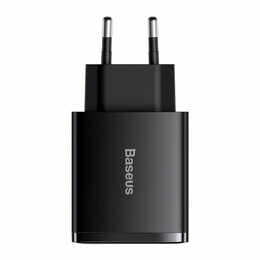 Мережевий зарядний пристрій Baseus Compact Quick Charger 30W QC+ PD (1Type-C + 2USB) Black (CCXJ-E01)
