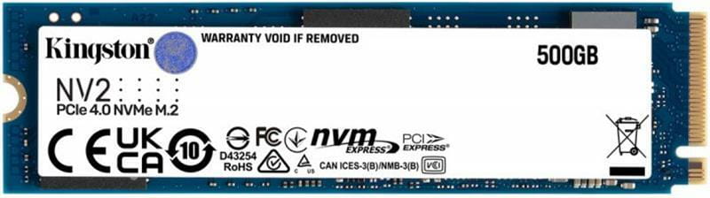 Накопитель SSD  500GB M.2 NVMe Kingston NV2 M.2 2280 PCIe Gen4.0 x4 (SNV2S/500G)