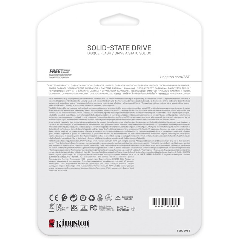 Накопичувач SSD 1TB M.2 NVMe Kingston NV2 M.2 2280 PCIe Gen4.0 x4 (SNV2S/1000G)