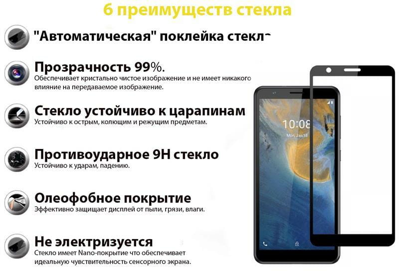 Защитное стекло BeCover для ZTE Blade A31 Plus Black (707282)