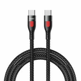 Кабель Remax RC-195CC Lesu USB Type-C - USB Type-C (M/M), PD 65W, 1 м, Black (6954851214014)