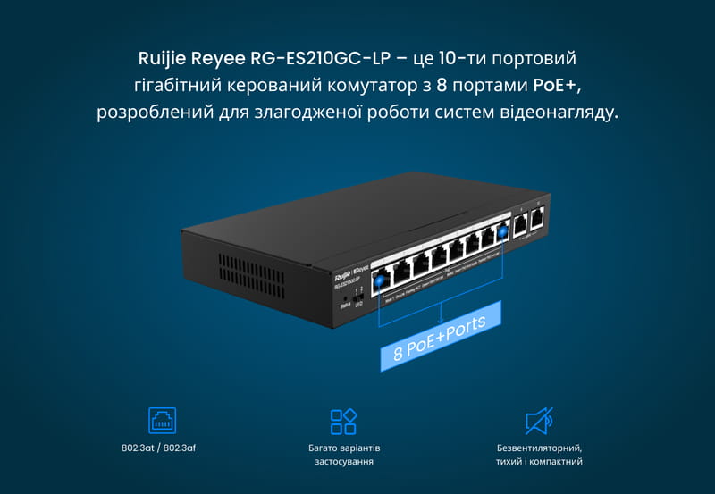 Коммутатор Ruijie Reyee RG-ES210GC-LP