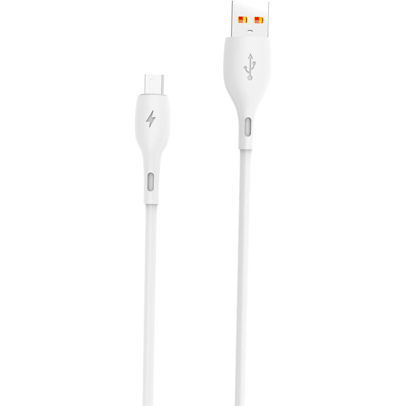 Кабель SkyDolphin S22V Soft Silicone USB - micro USB (M/M), 1 м, White (USB-000605)