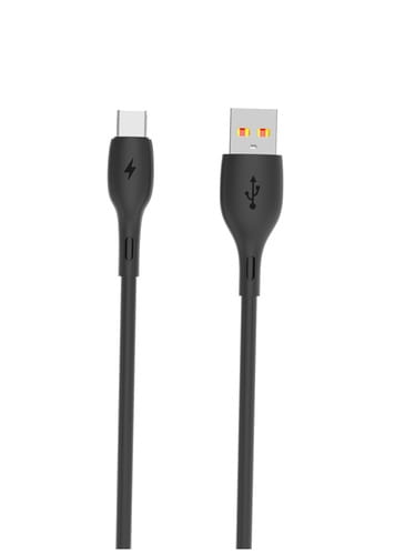 Photos - Cable (video, audio, USB) SkyDolphin Кабель  S22T Soft Silicone USB - USB Type-C , 1 м, Black (U (M/M)