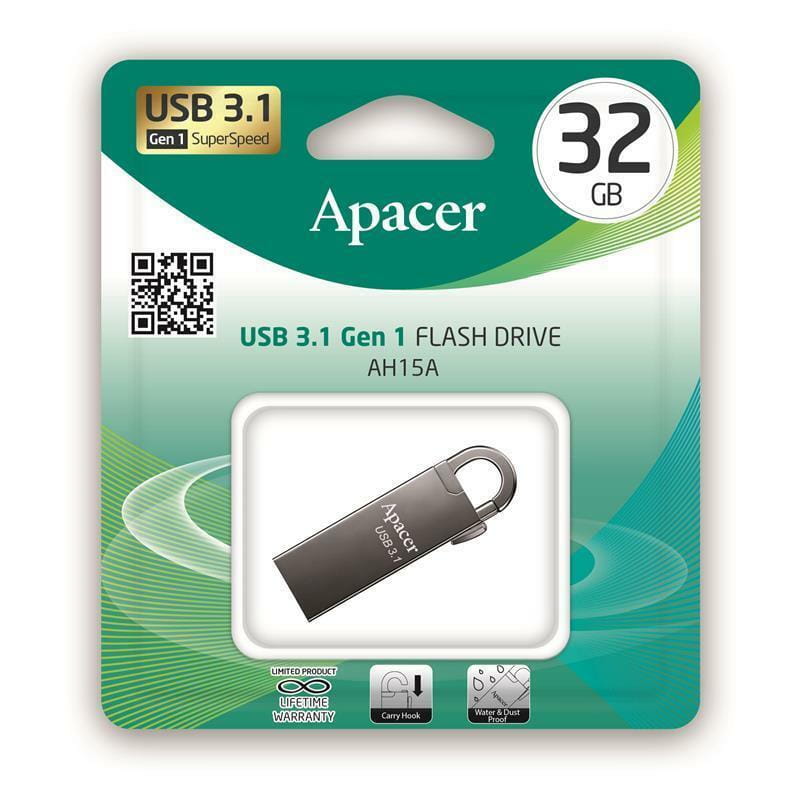 Флеш-накопичувач USB3.1 32GB Apacer AH15A Black (AP32GAH15AA-1)