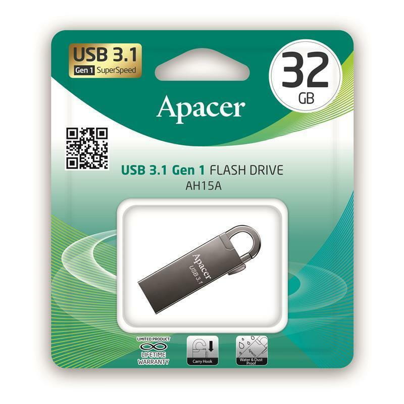 Флеш-накопитель USB3.1 32GB Apacer AH15A Black (AP32GAH15AA-1)