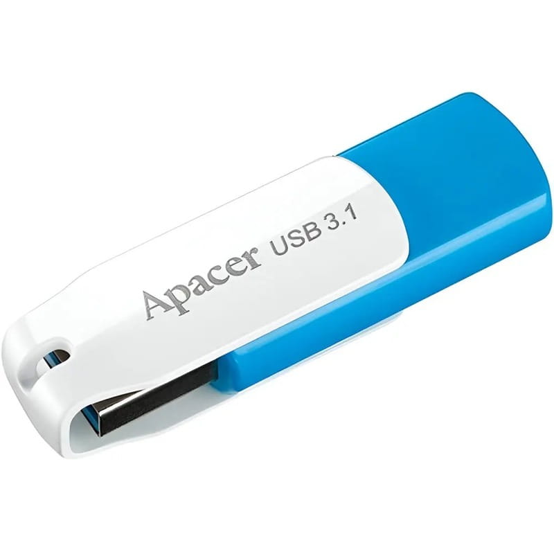 Флеш-накопитель USB3.1  64GB Apacer AH357 Blue/White (AP64GAH357U-1)