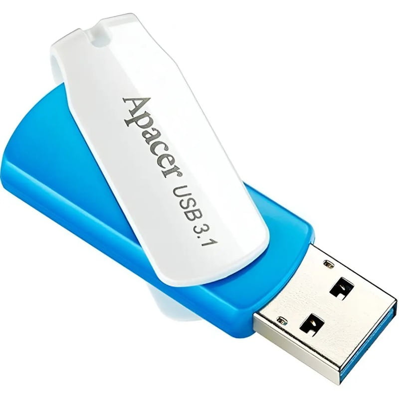 Флеш-накопитель USB3.1  64GB Apacer AH357 Blue/White (AP64GAH357U-1)