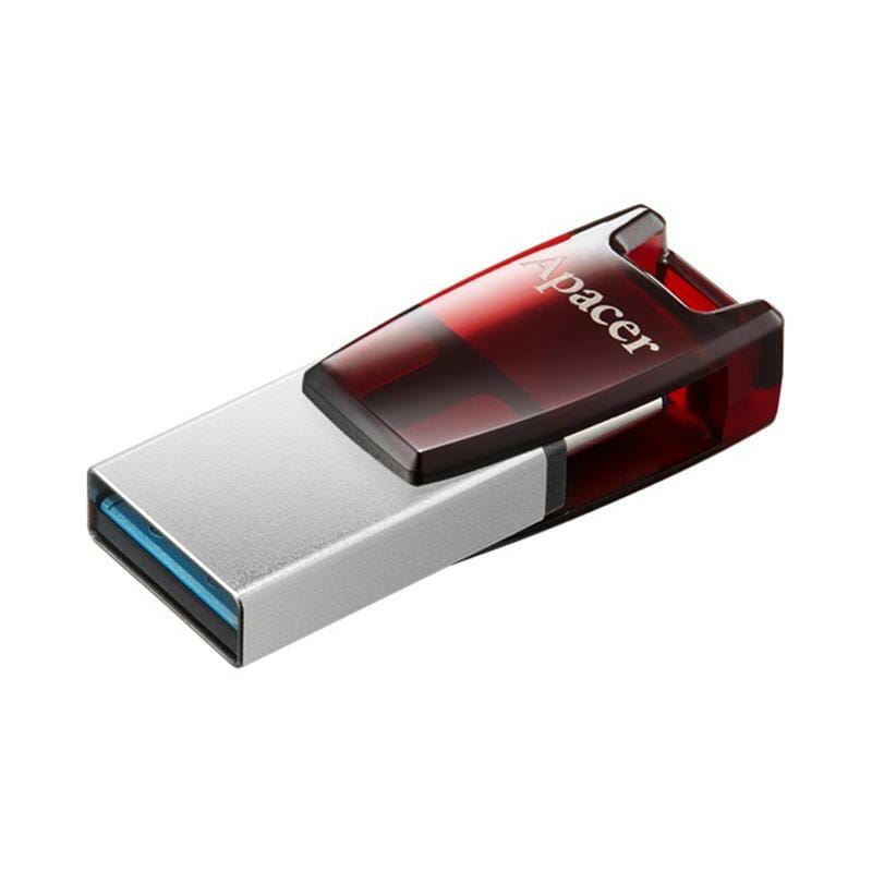 Флеш-накопичувач USB3.1 Type-C 64GB Apacer AH180 Red (AP64GAH180R-1)