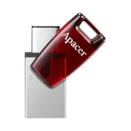 Флеш-накопитель USB3.1 Type-C 64GB Apacer AH180 Red (AP64GAH180R-1)