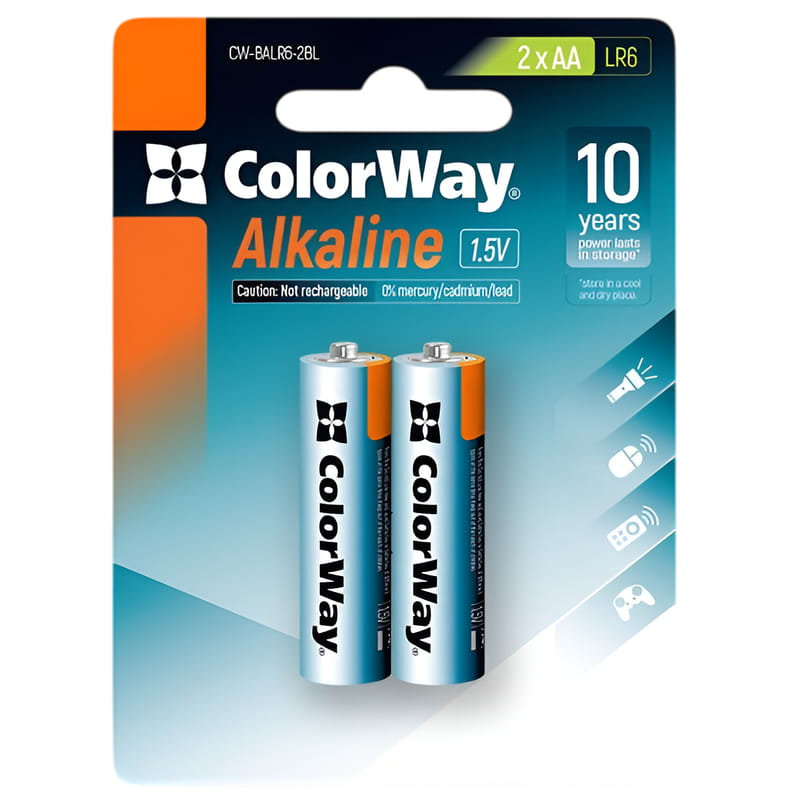 Батарейка ColorWay Alkaline Power AA/LR06 BL 2шт