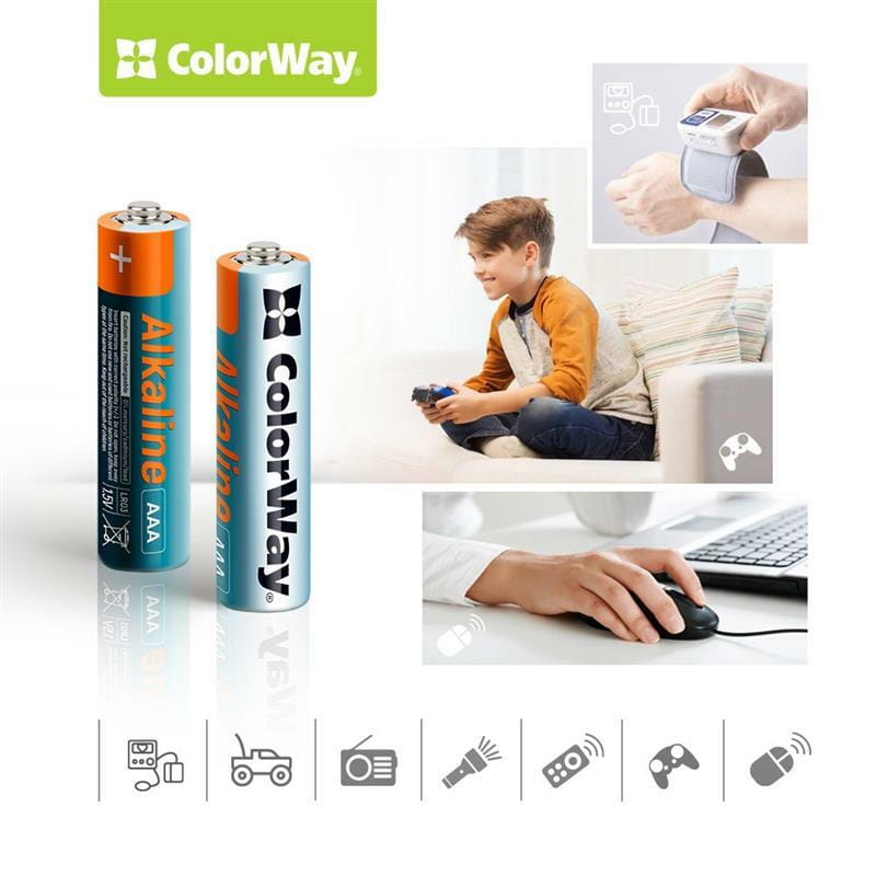 Батарейка ColorWay Alkaline Power AAA/LR03 BL 2шт